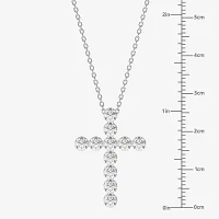 Floating Diamonds (F / Vs2) Womens 2 CT. T.W. Lab Grown White Diamond 14K White Gold Cross Pendant Necklaces