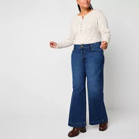 a.n.a Plus Womens Adaptive High Rise Loose Fit Easy-on + Easy-off Jean