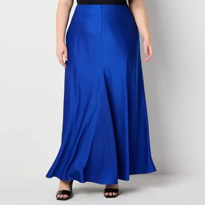 Worthington Womens Long A-Line Skirt-Plus