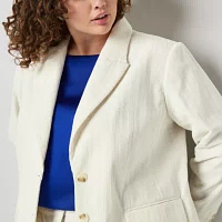 Worthington Womens Regular Fit Blazer-Plus