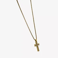 Mens Stainless Steel Cross Pendant Necklace