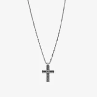 Mens Stainless Steel Cross Pendant Necklace