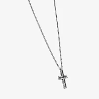 Mens Stainless Steel Cross Pendant Necklace