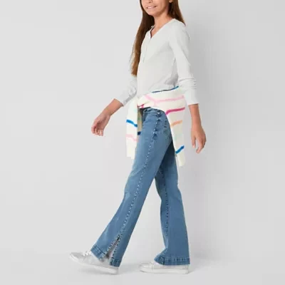 Thereabouts Little & Big Girls Embellished Flare Leg Jean