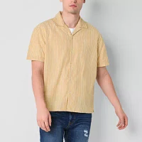 Arizona Mens Short Sleeve Striped Button-Down Shirt