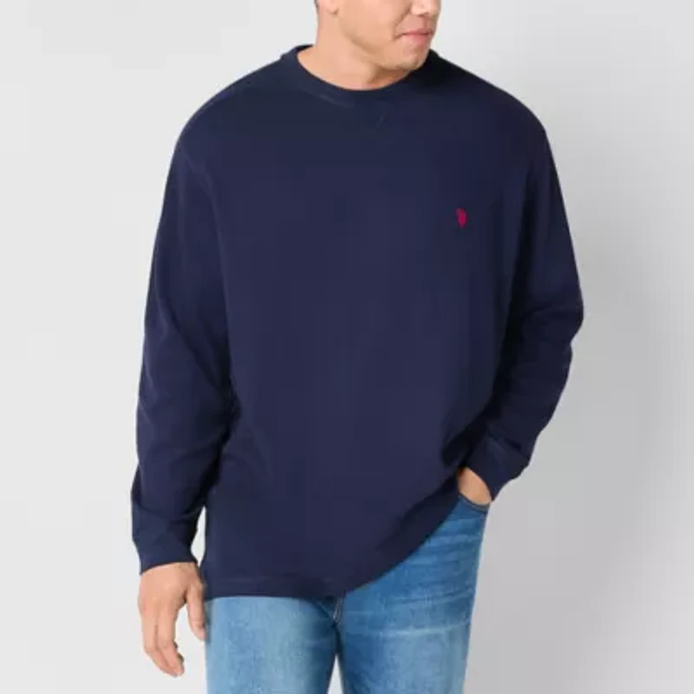 U.S. Polo Assn. Big and Tall Mens Crew Neck Long Sleeve Embroidered Classic Fit Thermal Top