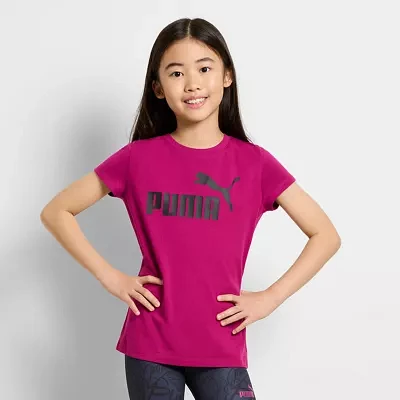 PUMA Big Girls Crew Neck Short Sleeve Graphic T-Shirt