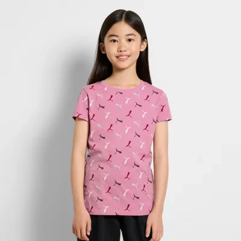 PUMA Big Girls Crew Neck Short Sleeve T-Shirt