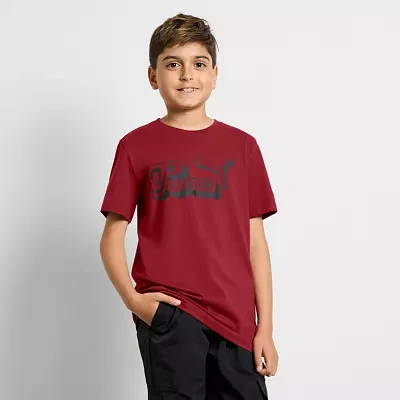 PUMA Big Boys Crew Neck Short Sleeve Graphic T-Shirt