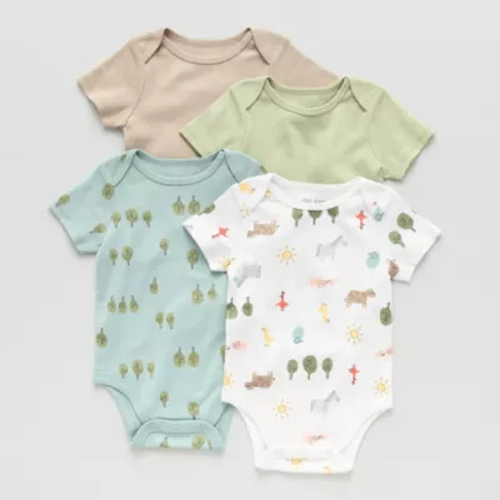 Okie Dokie Baby Unisex 4-pc. Crew Neck Short Sleeve Bodysuit