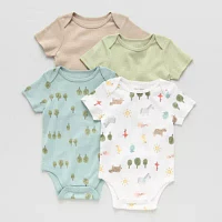 Okie Dokie Baby Unisex 4-pc. Crew Neck Short Sleeve Bodysuit