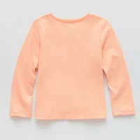 Okie Dokie Toddler & Little Girls Round Neck Long Sleeve Graphic T-Shirt