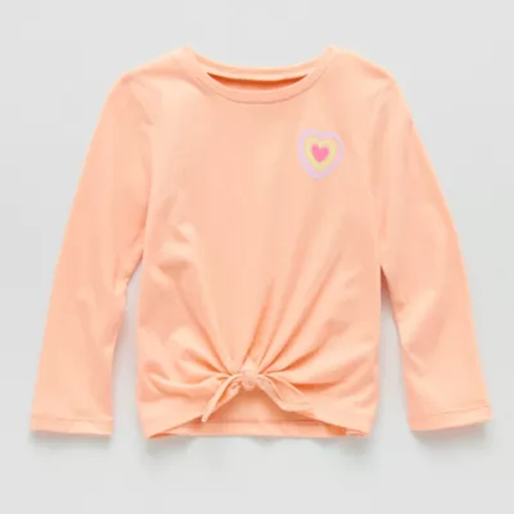 Okie Dokie Toddler & Little Girls Round Neck Long Sleeve Graphic T-Shirt