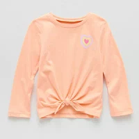 Okie Dokie Toddler & Little Girls Round Neck Long Sleeve Graphic T-Shirt
