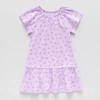 Okie Dokie Toddler & Little Girls Short Sleeve Drop Waist Dress