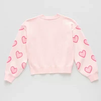 Thereabouts Little & Big Girls Long Sleeve Hearts Cardigan