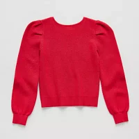 Thereabouts Little & Big Girls Scoop Neck Long Sleeve Pullover Sweater