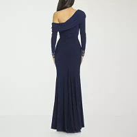 Premier Amour Womens Long Sleeve Embellished Evening Gown