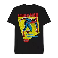 Novelty Mens Crew Neck Short Sleeve Regular Fit Spiderman Graphic T-Shirt