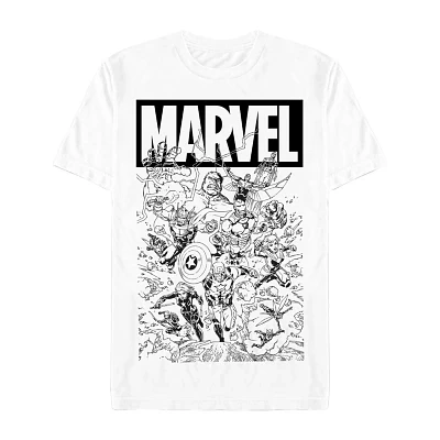 Novelty Mens Crew Neck Short Sleeve Regular Fit Marvel Graphic T-Shirt