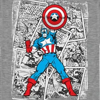 Mens Short Sleeve Captain America Graphic T-Shirt