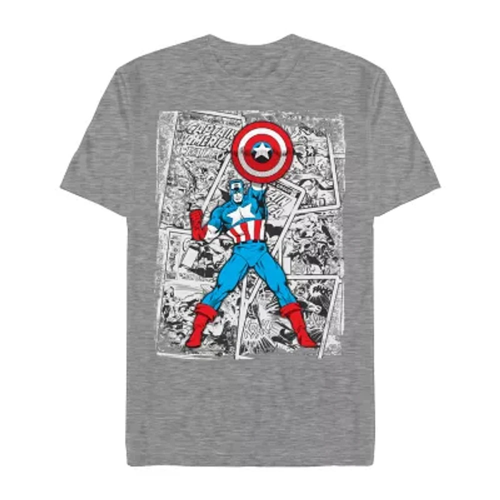 Mens Short Sleeve Captain America Graphic T-Shirt