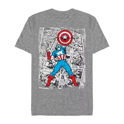 Mens Short Sleeve Captain America Graphic T-Shirt