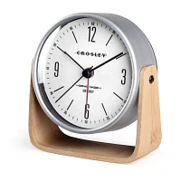 Crosley Bamboo And Metal Alarm Clock