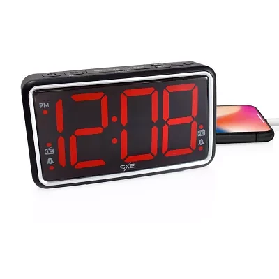 Sxe 2.5" Led USB Charge Clock Radio