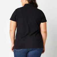 St. John's Bay Plus Womens Short Sleeve Polo Shirt