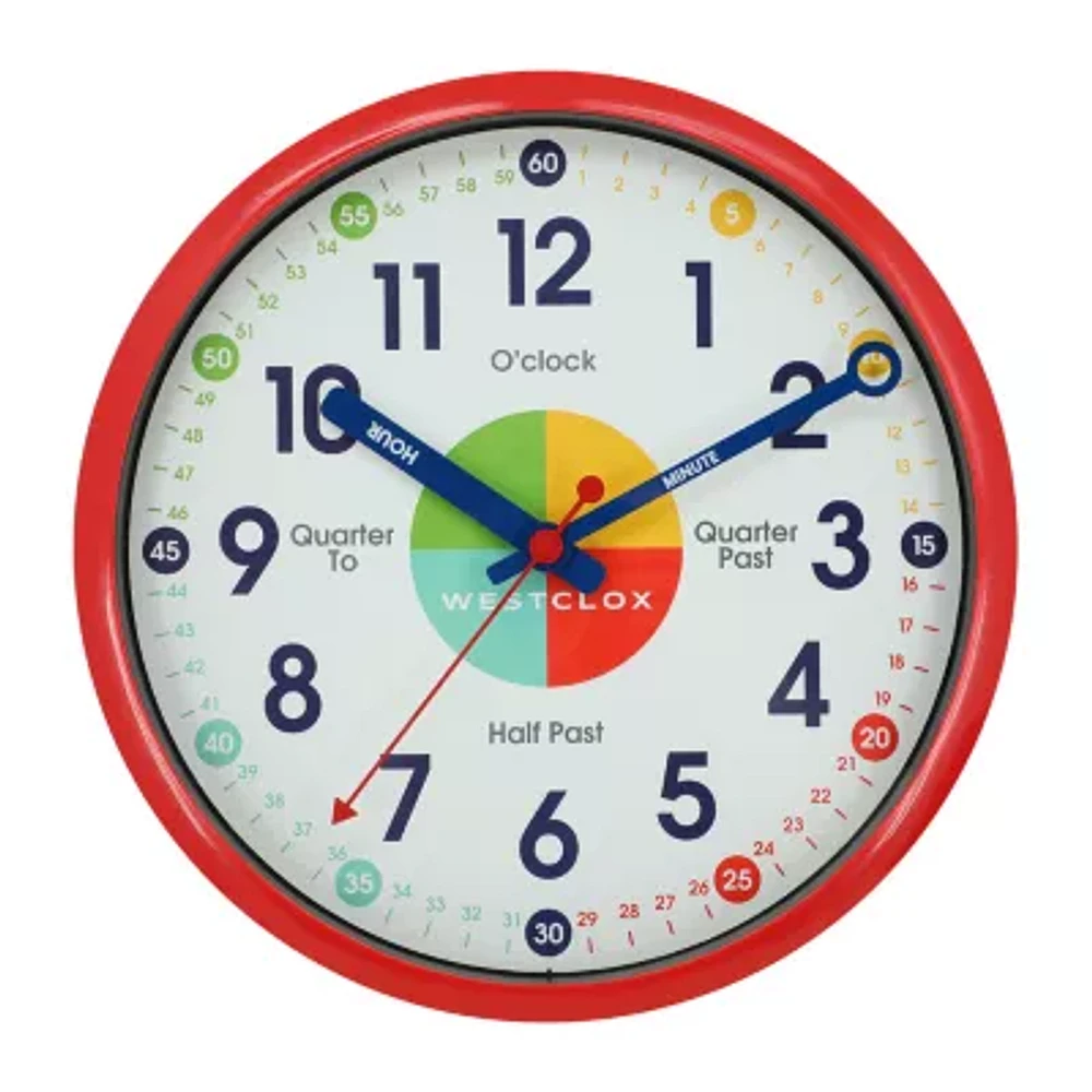 Westclox 12" Time Teacher Silent/Non-Ticking Wall Clock