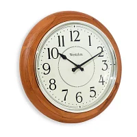 Westclox 12.5” Brown Wood Silent/Non-Ticking Wall Clock