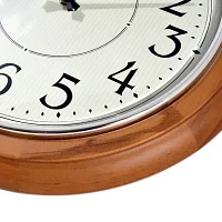 Westclox 12.5” Brown Wood Silent/Non-Ticking Wall Clock