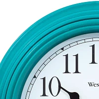 Westclox 9" Teal Round Simplicity Wall Clock