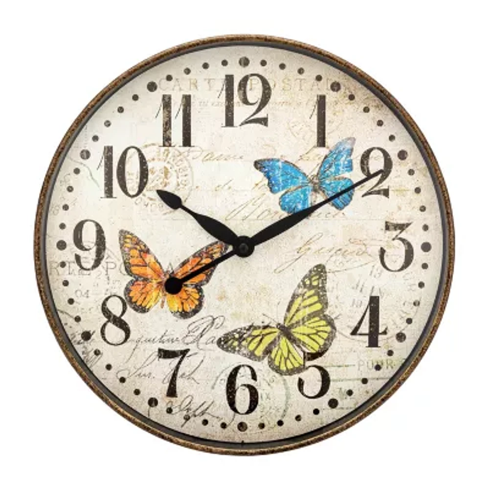 Westclox 12" Round Butterfly Wall Clock