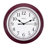 Westclox 9" Burgundy Round Wall Clock