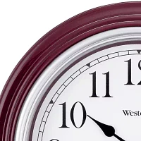 Westclox 9" Burgundy Round Wall Clock