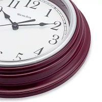 Westclox 9" Burgundy Round Wall Clock