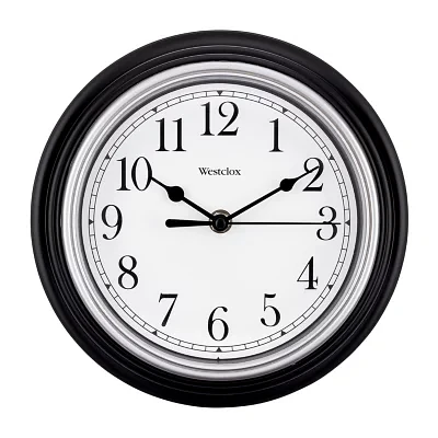 Westclox 9" Black Round Analog Wall Clock