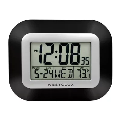 Westclox Digital Lcd Day &And Temperature Wall Clock