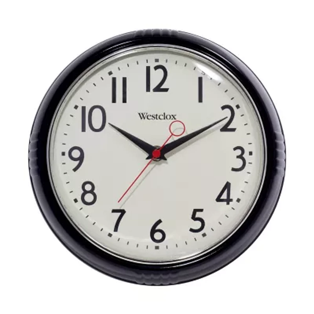 Westclox 9.5" Retro Black Analog Wall Clock