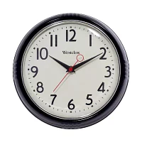 Westclox 9.5" Retro Black Analog Wall Clock