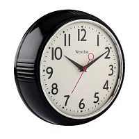 Westclox 9.5" Retro Black Analog Wall Clock