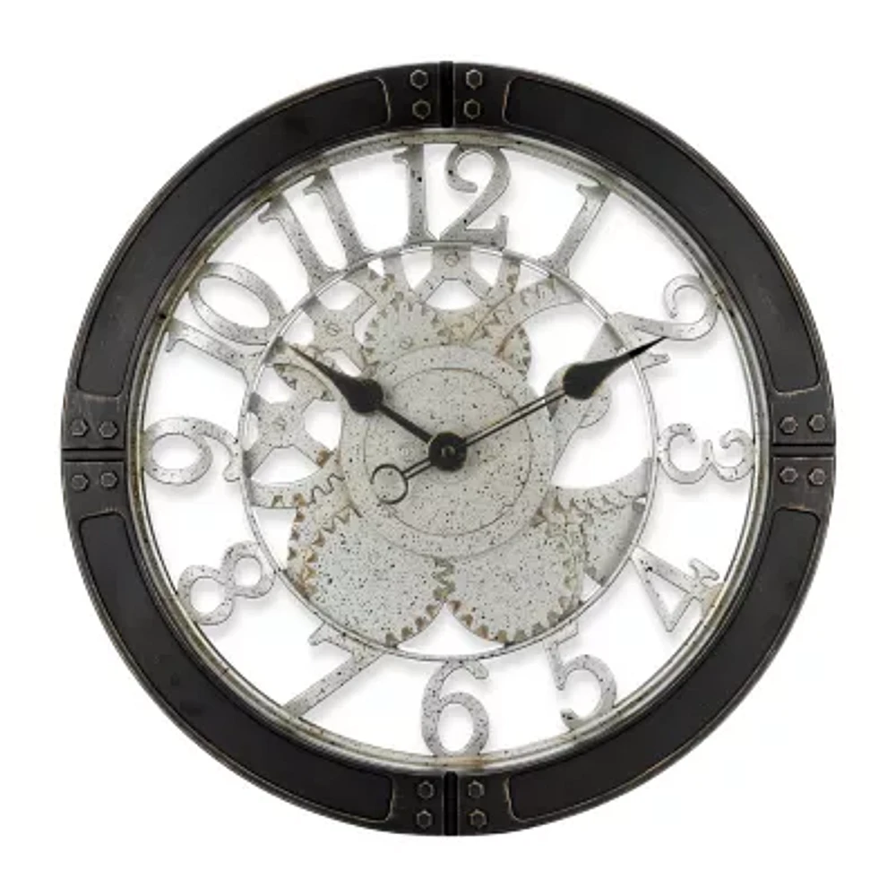 Westclox 16" Bronze Gears Analog Wall Clock