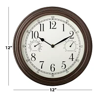 Westclox 12" Brown Silent/Non-Ticking Wall Clock