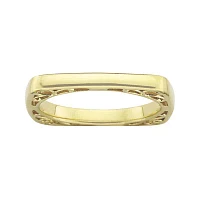 Personally Stackable 18K Gold Over Sterling Silver Square Ring