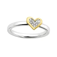 Personally Stackable Diamond-Accent Heart Ring