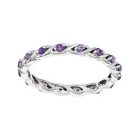 Personally Stackable Genuine Amethyst Twisted Eternity Ring