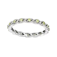 Personally Stackable Genuine Peridot Twisted Eternity Ring