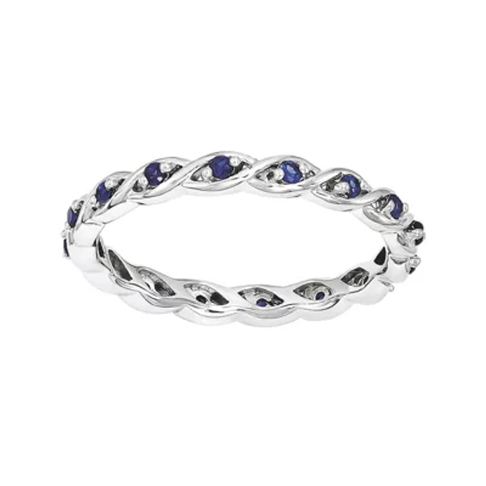 Personally Stackable Lab-Created Sapphire Twisted Eternity Ring